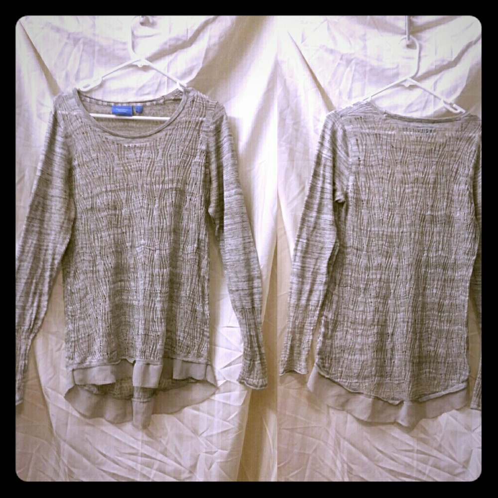 Simply Vera Wang Marbled Sheer Tunic Sweater L